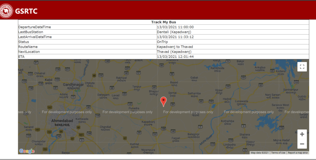 GSRTC Bus Tracking Search Bus Live Location online